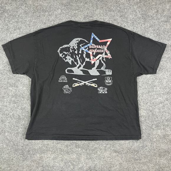 Buffalo Soldiers T-Shirt Mens 4XL Black Vintage 90s Graphic History Cotton Tee - Picture 9 of 10